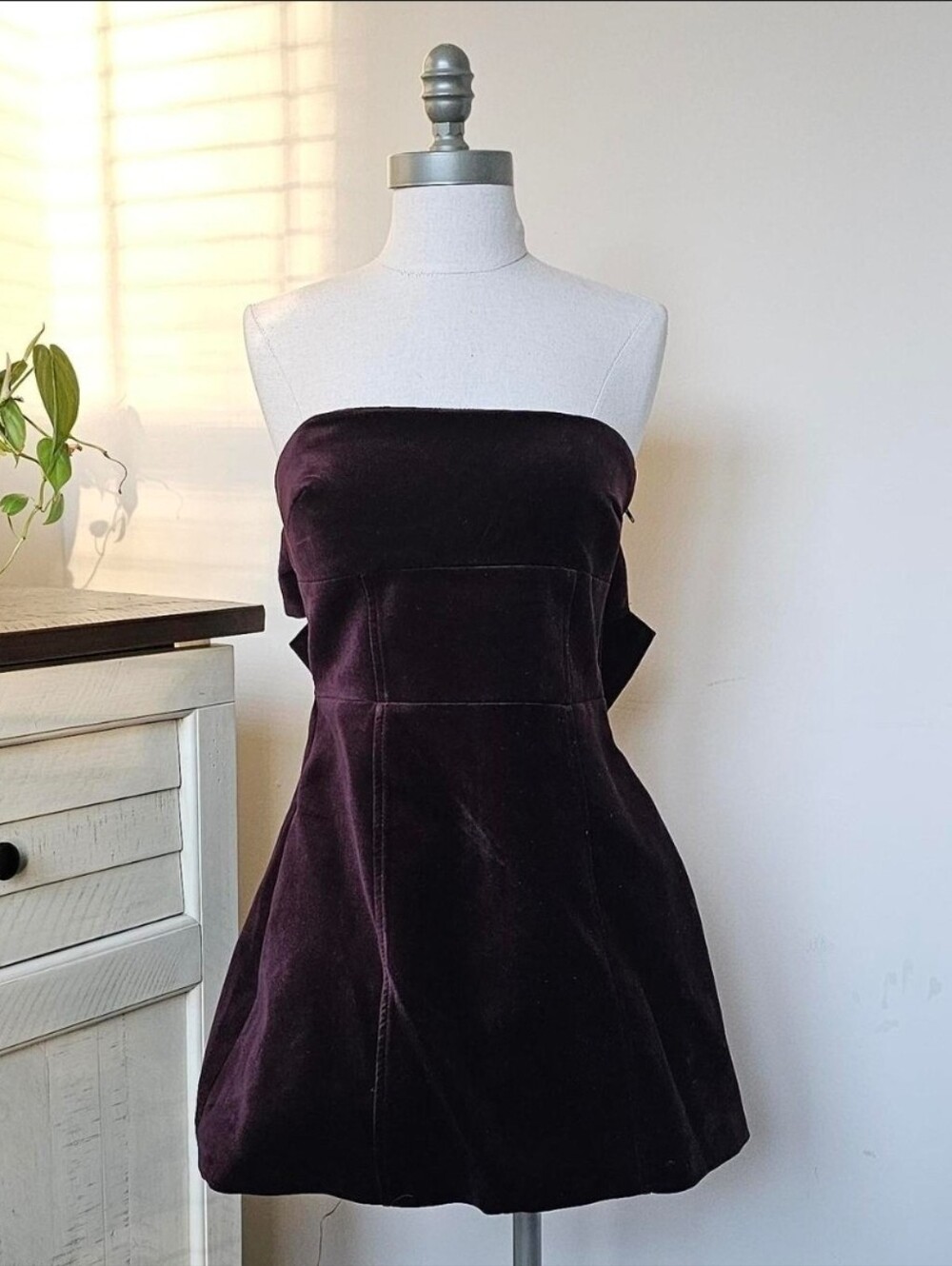 Zara Brown Velvet Minidress